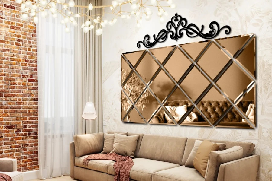 آینه کاری دیوار مدرن