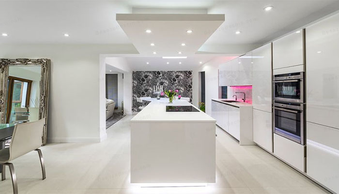 جدیدترین گچبری سقف پذیرایی و آشپزخانه