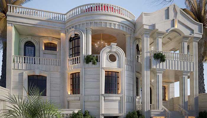 طراحی نمای ساختمان دو طبقه