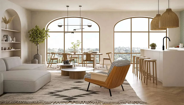 ایده برای چیدمان پذیرایی بزرگ