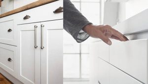 کابینت بدون دستگیره و با دستگیره