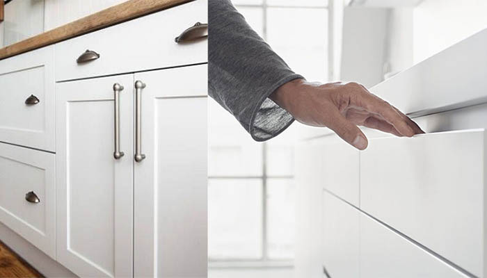 کابینت بدون دستگیره و با دستگیره