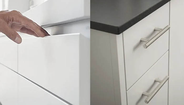 کابینت بدون دستگیره و با دستگیره