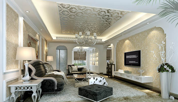 نصب کاغذ دیواری روی سقف