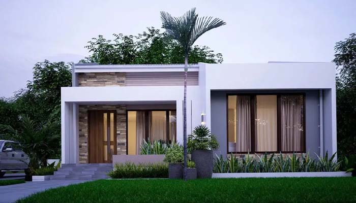 نمای ساختمان یک طبقه جنوبی