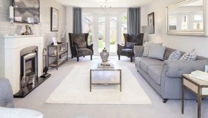 چیدمان پذیرایی مستطیل باریک